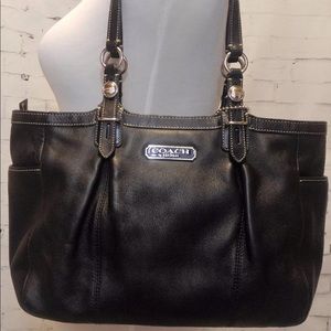 Coach Leather East West tote black #F15147